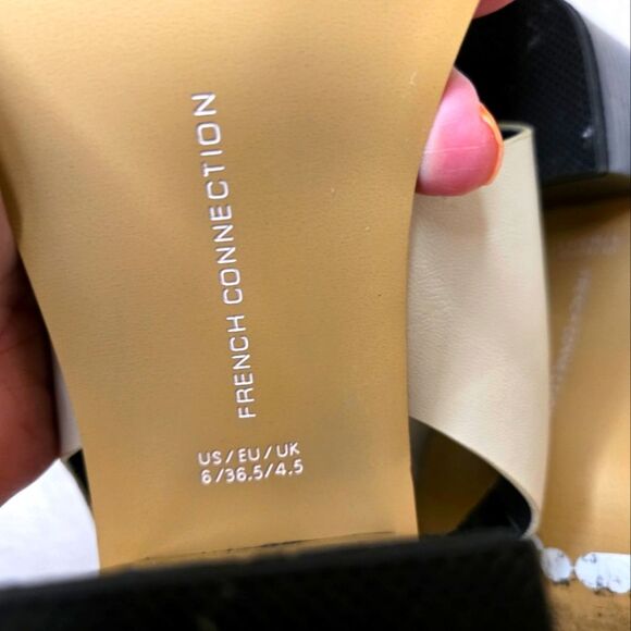 French Connection Women's Lori Block Heel Dress Sandals Size: 6 Elegant Cream - Picture 5 of 12